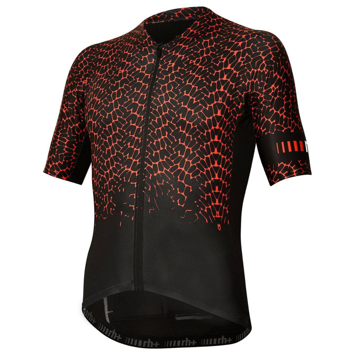 Maillot corto Speed rojo y negro de RH+ para ciclistas que buscan estilo y comodidad
