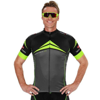 Maillot de Ciclismo BOBTEAM: Rendimiento y Estilo en Negro, Gris y Amarillo Neón