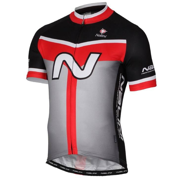 Maillot corto Navision NALINI en rojo, negro y gris para ciclistas cómodos y frescos