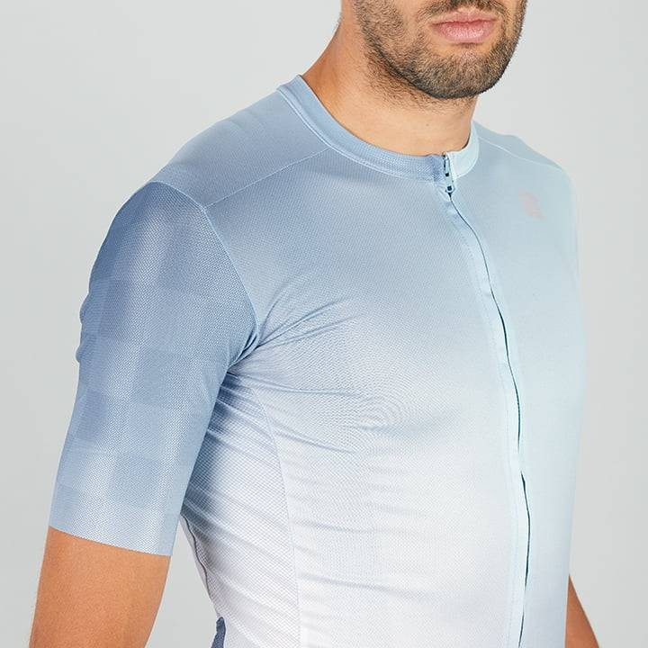 Maillot corto Sportful Rocket azul claro para ciclistas cómodos y frescos