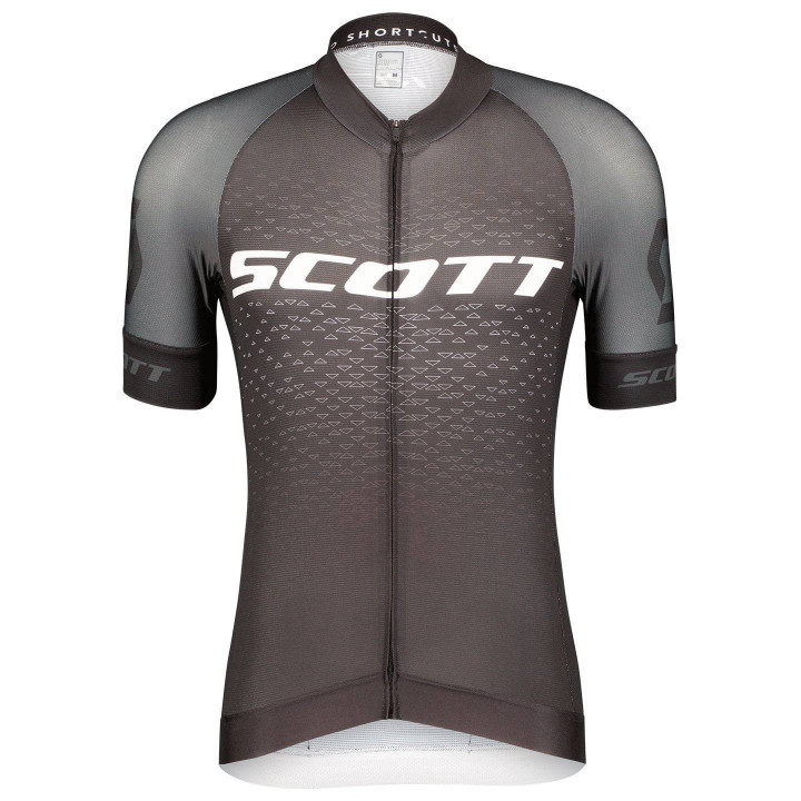 Maillot corto SCOTT RC Pro negro y blanco, ideal para ciclistas activos