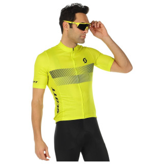 Maillot corto SCOTT RC Team 10 amarillo y negro para ciclistas que buscan frescura y comodidad