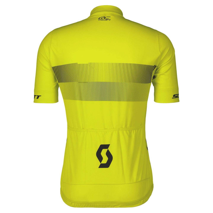 Maillot corto SCOTT RC Team 10 amarillo y negro para ciclistas que buscan frescura y comodidad