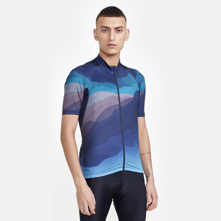 Maillot CRAFT Adv Endurance Graphic azul: comodidad y estilo para tus rutas en bici