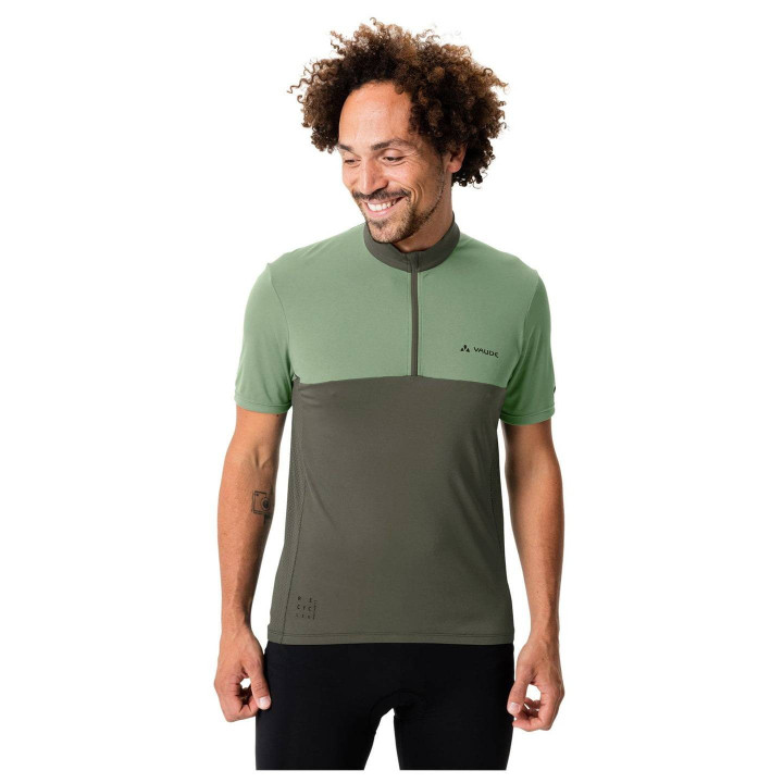 Maillot de ciclismo VAUDE Matera HZ en verde claro-oliva, comodidad y frescura para tus rutas