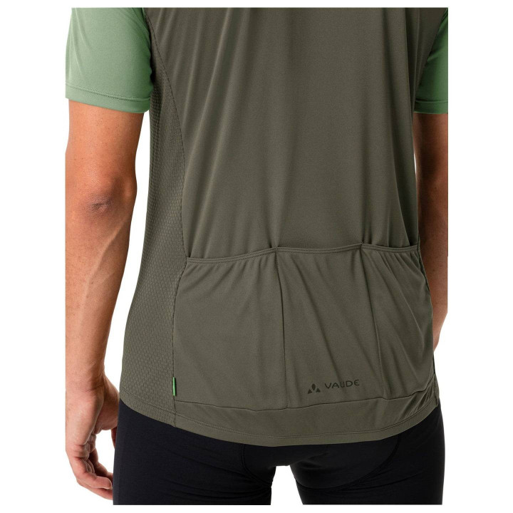 Maillot de ciclismo VAUDE Matera HZ en verde claro-oliva, comodidad y frescura para tus rutas