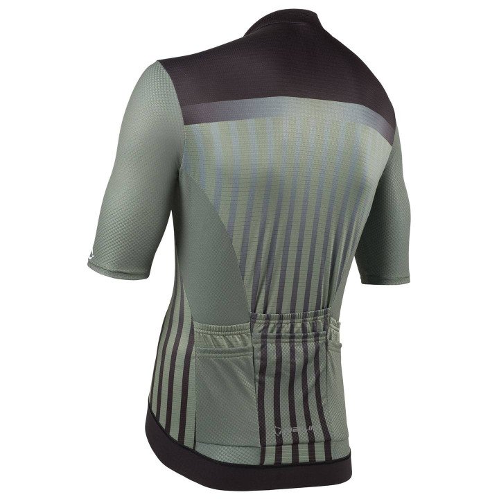 Maillot corto NALINI New Respect en negro y oliva, comodidad y estilo para ciclistas