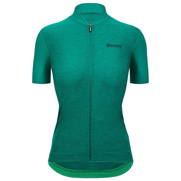 Maillot corto de ciclismo para mujer SANTINI en verde puro, comodidad y estilo en cada ruta
