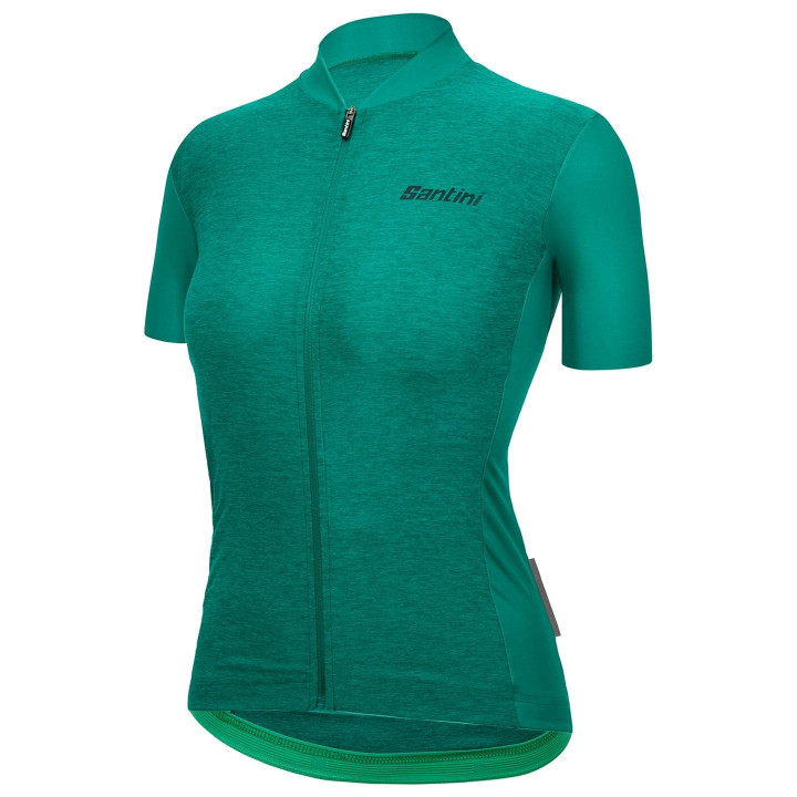 Maillot corto de ciclismo para mujer SANTINI en verde puro, comodidad y estilo en cada ruta