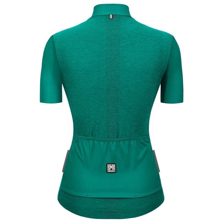 Maillot corto de ciclismo para mujer SANTINI en verde puro, comodidad y estilo en cada ruta