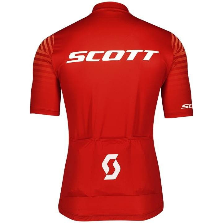 Maillot SCOTT RC Team 10 en rojo y blanco: comodidad y frescura para tus rutas en bici