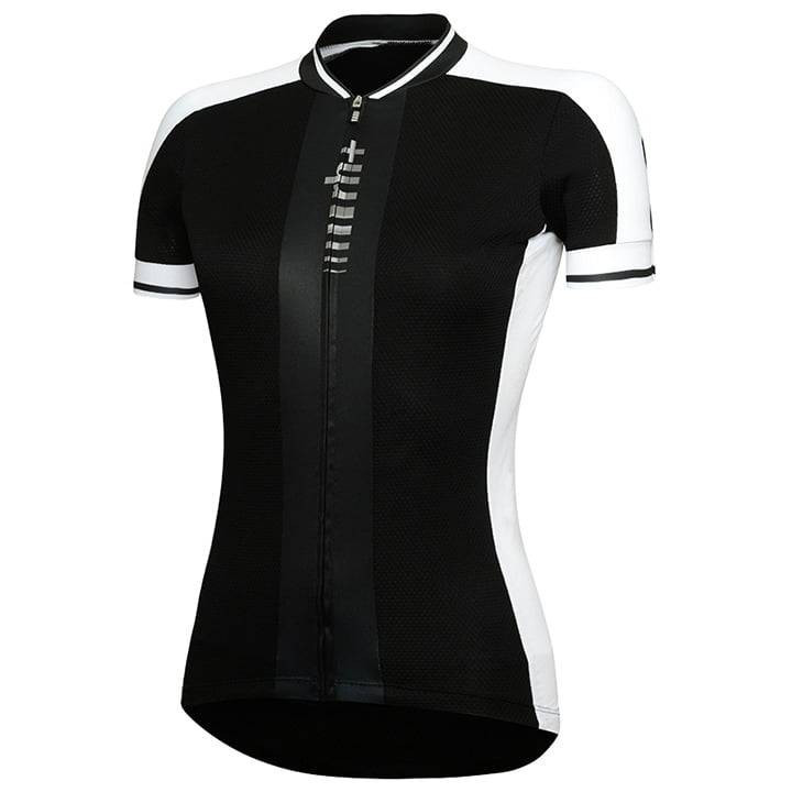Maillot de ciclismo corto para mujer RH+ Roadie en negro y blanco, comodidad y estilo en cada pedalada