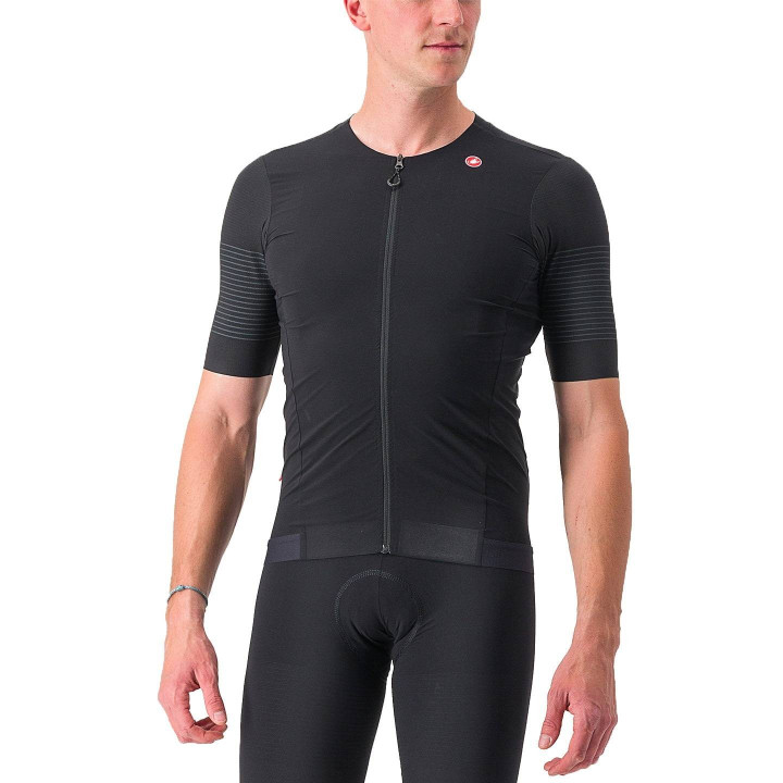 Maillot corto CASTELLI Premio negro: comodidad y estilo para tus rutas en bici