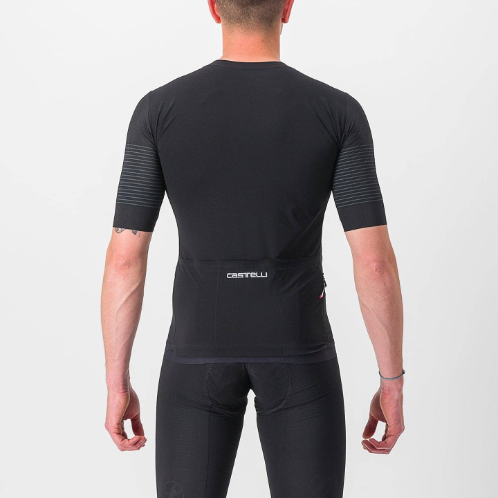 Maillot corto CASTELLI Premio negro: comodidad y estilo para tus rutas en bici
