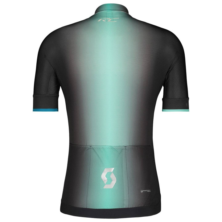 Maillot SCOTT RC Pro Supersonic Edt. en verde y negro para ciclistas que buscan rendimiento y comodidad