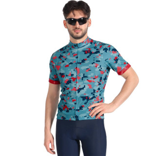 Maillot corto Classic rojo-azul de PEARL IZUMI para ciclistas que buscan estilo y comodidad