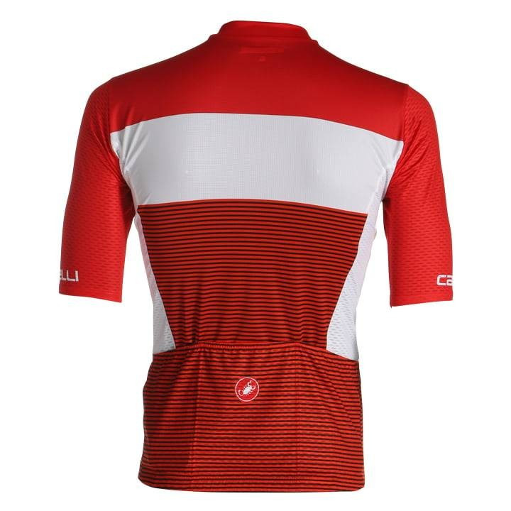 Maillot corto CASTELLI Competizione 2 en rojo y blanco para ciclistas que buscan comodidad y estilo