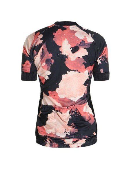 Maillot de ciclismo corto para mujer en fucsia y azul, cómodo y fresco