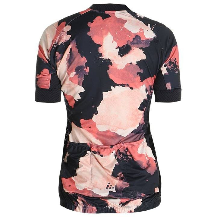 Maillot de ciclismo corto para mujer en fucsia y azul, cómodo y fresco