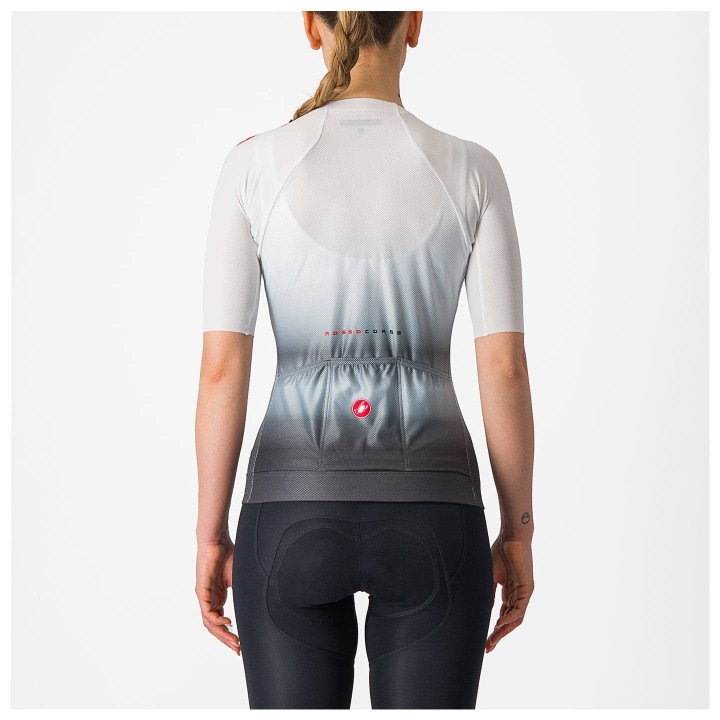 Maillot de ciclismo corto para mujer Climber's 4.0 de CASTELLI en gris y blanco