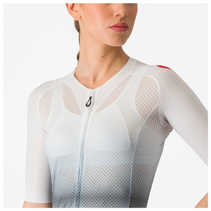 Maillot de ciclismo corto para mujer Climber's 4.0 de CASTELLI en gris y blanco