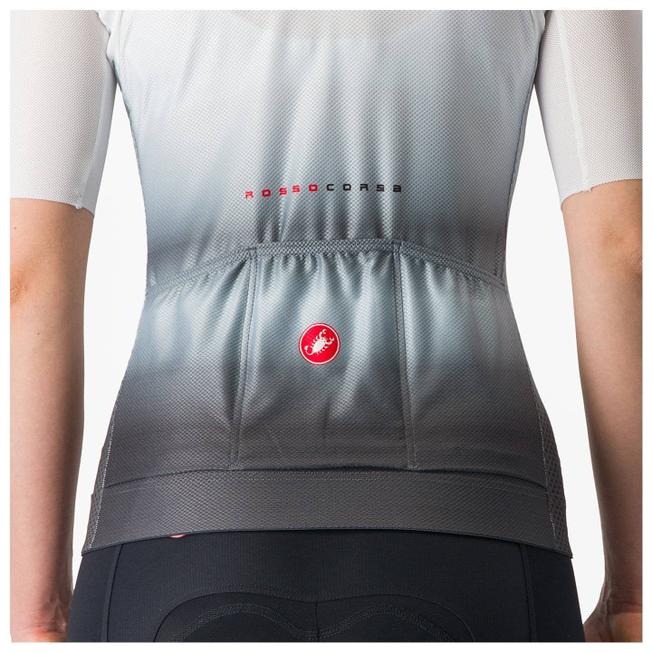 Maillot de ciclismo corto para mujer Climber's 4.0 de CASTELLI en gris y blanco