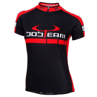 Maillot de ciclismo mujer BOBTEAM en rojo y negro, cómodo y fresco