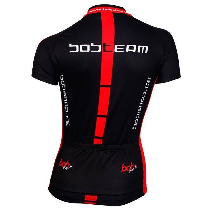 Maillot de ciclismo mujer BOBTEAM en rojo y negro, cómodo y fresco