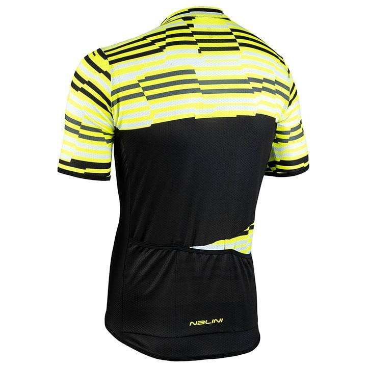 Maillot de ciclismo NALINI Chamonix 1924 en negro y amarillo neón para un look fresco y cómodo