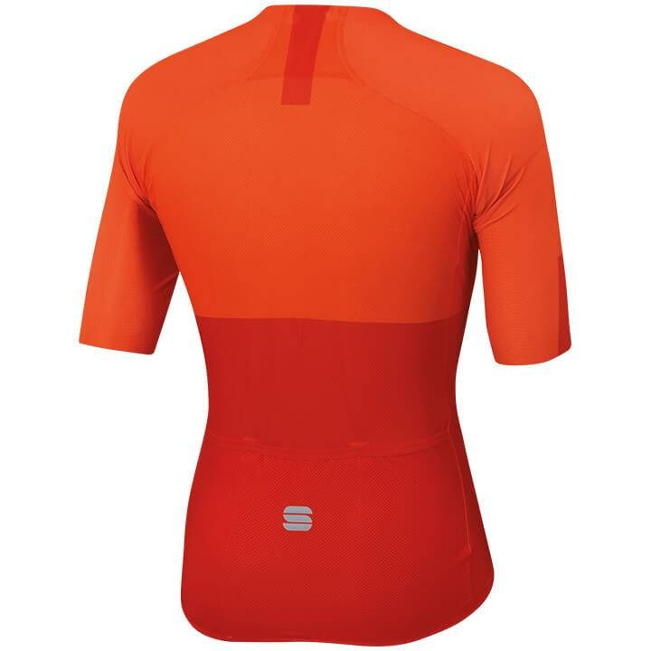 Maillot corto SPORTFUL Bodyfit Pro Light en naranja y rojo, ideal para ciclistas