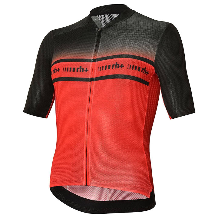 Maillot corto RH+ Light Climber rojo y negro para ciclistas que buscan comodidad y estilo