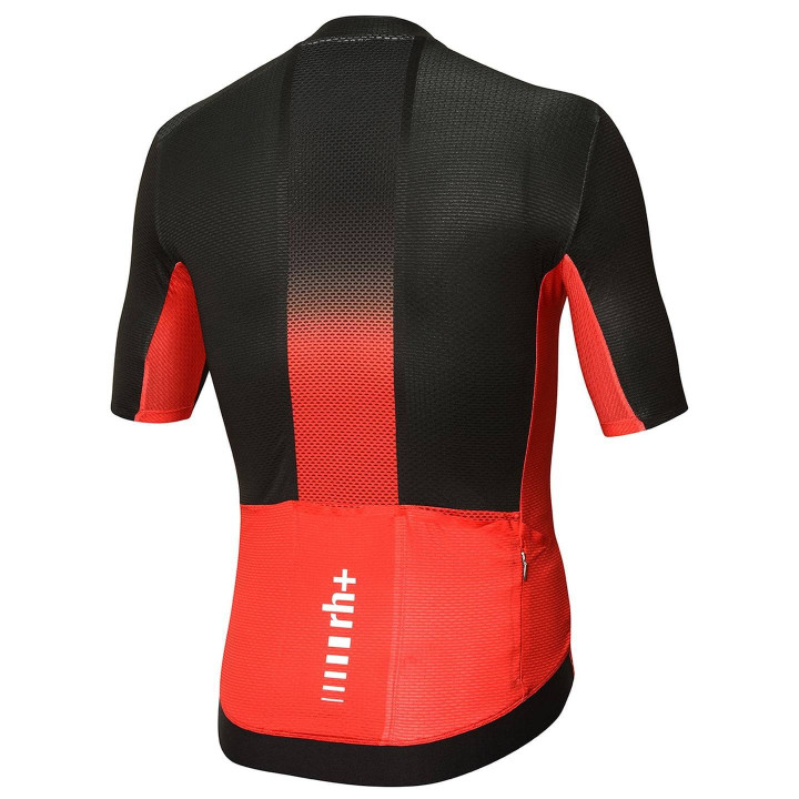 Maillot corto RH+ Light Climber rojo y negro para ciclistas que buscan comodidad y estilo