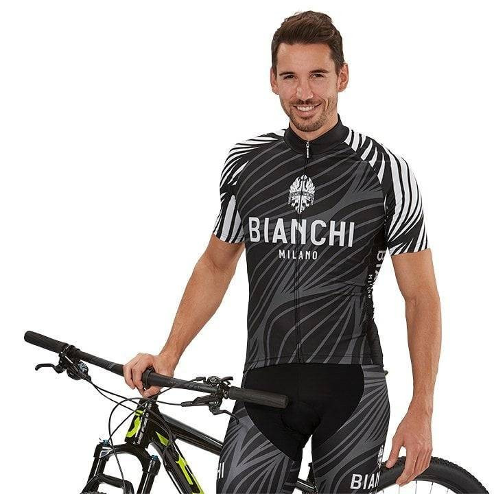 Maillot Caina negro-blanco de BIANCHI MILANO: comodidad y estilo para tus paseos en bici
