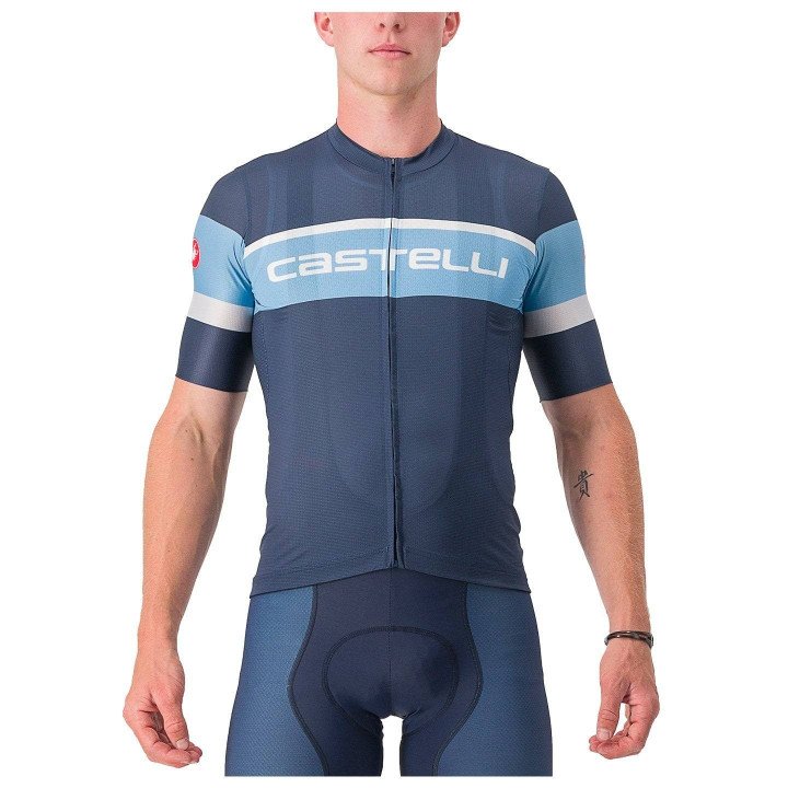 Maillot Scorpione 3 azul y blanco de Castelli para ciclistas exigentes