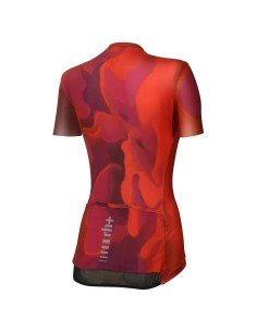 Maillot corto para mujer RH+ Super Light Evo en naranja y rojo, comodidad y estilo para ciclistas 2