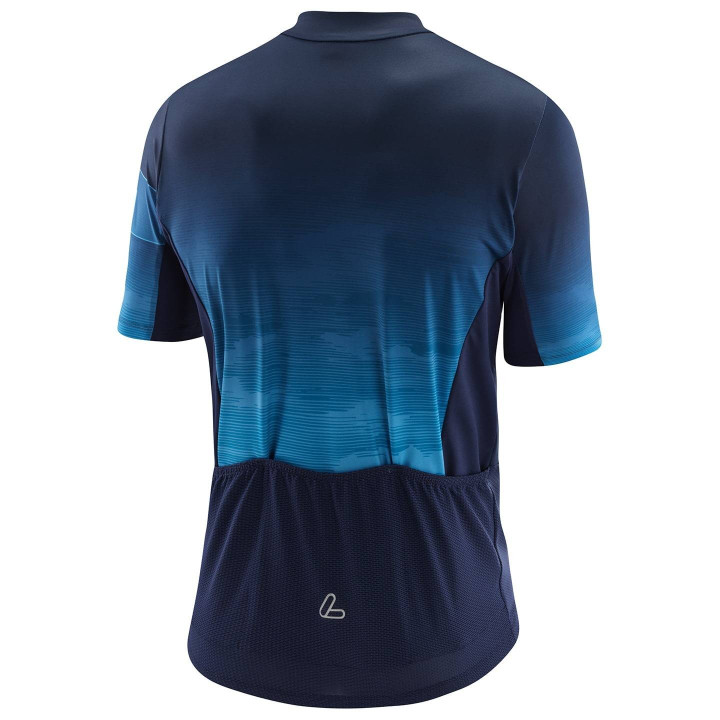 Maillot corto LÖFFLER Shadow azul: comodidad y frescura para tus rutas en bici
