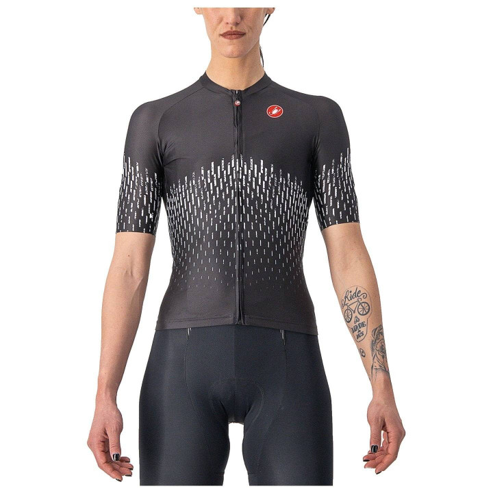 Maillot corto mujer Aero Pro negro CASTELLI para ciclistas que buscan comodidad y estilo