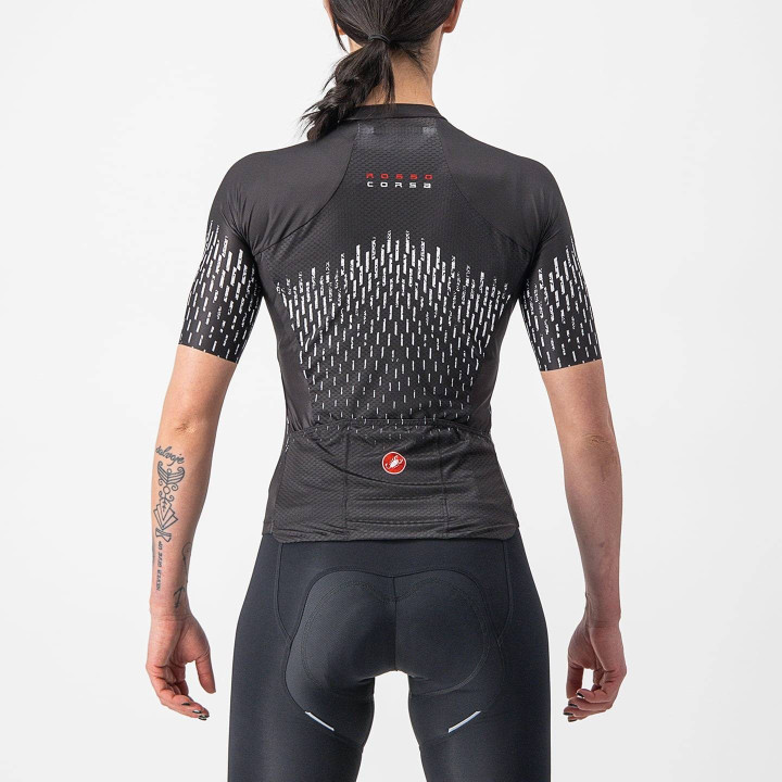 Maillot corto mujer Aero Pro negro CASTELLI para ciclistas que buscan comodidad y estilo