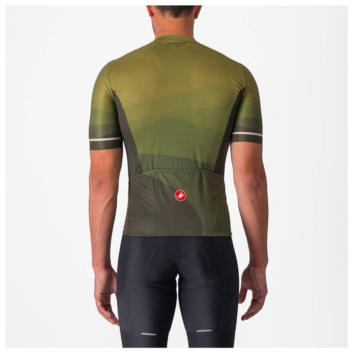 Maillot corto Orizzonte verde de CASTELLI: comodidad y estilo para tus rutas en bici