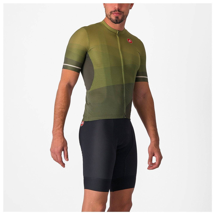 Maillot corto Orizzonte verde de CASTELLI: comodidad y estilo para tus rutas en bici