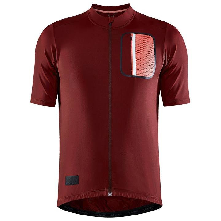 Maillot corto Offroad rojo de CRAFT: comodidad y estilo para tus rutas en bici