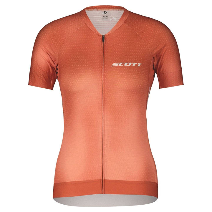 Maillot corto para mujer SCOTT RC Pro naranja-beige, ideal para ciclistas activas