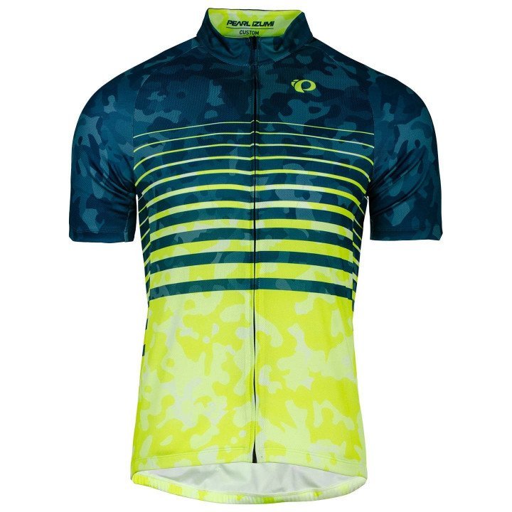 Maillot corto Classic azul y amarillo neón de PEARL IZUMI para ciclistas