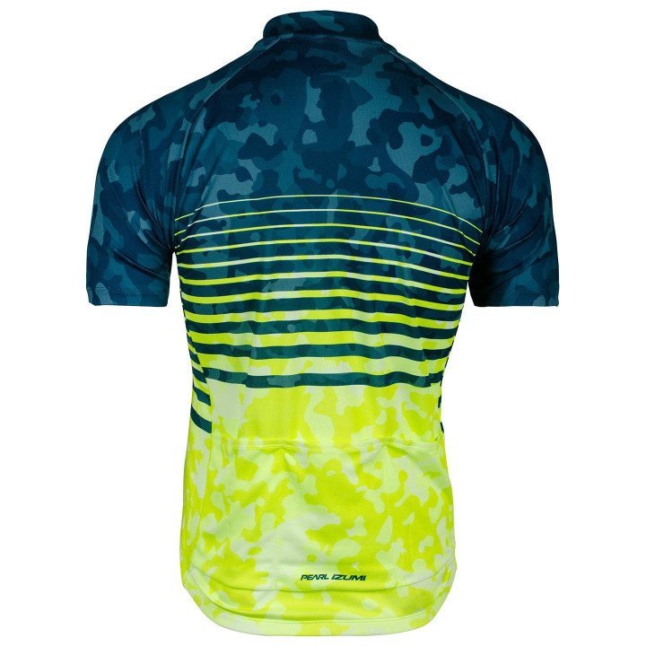 Maillot corto Classic azul y amarillo neón de PEARL IZUMI para ciclistas