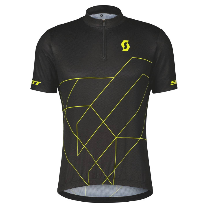 Maillot corto SCOTT RC Team 20 en amarillo y negro, comodidad y estilo para tus rutas