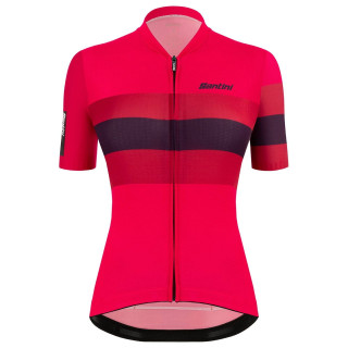 Maillot de ciclismo corto para mujer SANTINI Sleek Bengal fucsia, estilo y comodidad en cada ruta