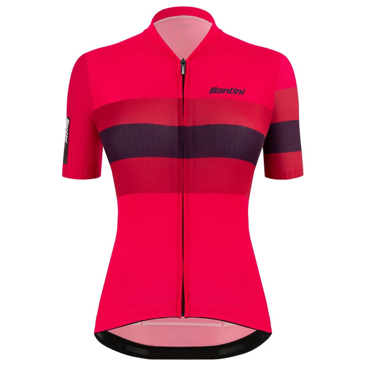 Maillot de ciclismo corto para mujer SANTINI Sleek Bengal fucsia, estilo y comodidad en cada ruta