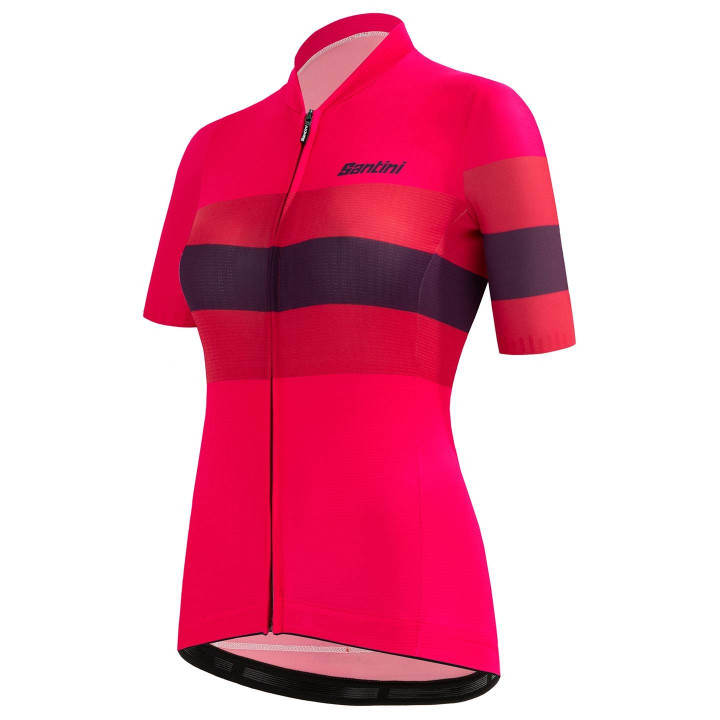 Maillot de ciclismo corto para mujer SANTINI Sleek Bengal fucsia, estilo y comodidad en cada ruta