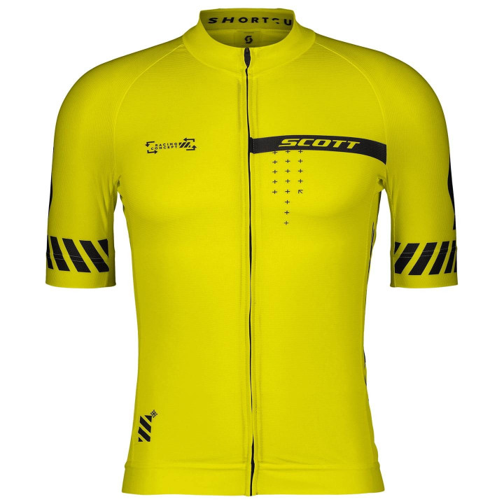 Maillot corto SCOTT RC Pro amarillo neón para ciclistas que quieren estilo y comodidad