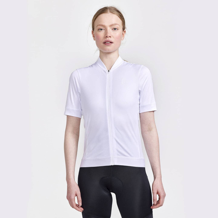 Maillot corto mujer CRAFT Essence blanco: comodidad y estilo en cada pedalada